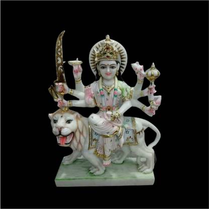 DEVISMURTIKALAK 2 Feet Marble Durga Mata Statue, Pattern : Printed Decorative Showpiece  -  60 cm