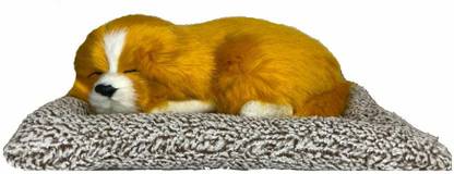 Hoodinter Car Dashboard Sleeping Dog Golden Retriever Soft Toy Showpiece For Car & Home Decorative Showpiece  -  26 cm