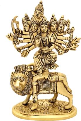 Decorbuying Kamkhya Devi Kamakhya Brass Statue Tripura Sundari Maa Shid Pith Statue Decorative Showpiece  -  22.9 cm