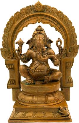 Bhunes Bronze Ganesh Idols, Panchadhatu Ganesha Ki Murti Statues Panchaloha Ganpati Decorative Showpiece  -  32 cm