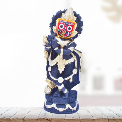 Real Craft Nilamadhab Krishna Avatar: Elegant Black Divine Idol Decorative Showpiece  -  22.5 cm