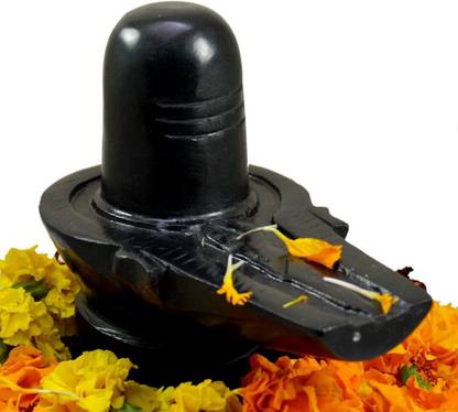 NAVYAKSH Shivling Idols for puja / Pooja God Status marbel shivling/ Black marbel Stone Decorative Showpiece  -  6.5 cm