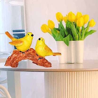 36 gun serve sampaan Beautiful 2 Birds Sitting On Tree Branch Figurine Home Decorative Showpiece  -  6 cm