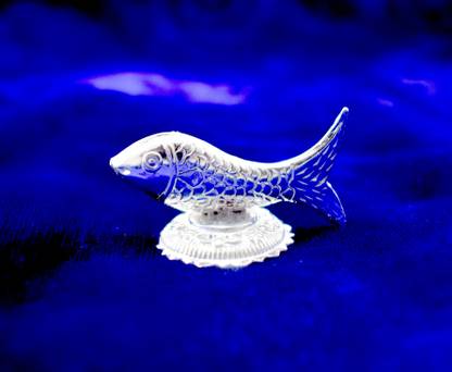 KMJ Pure Silver Fish/ Machli for Astrological and Lal Kitab Remedy (wt. 6 grams) Decorative Showpiece  -  2 cm