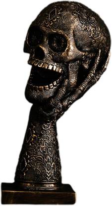 Lyla Halloween Skull Decoration Skeleton Head Sculpture for Tabletop Photo Prop Singl Decorative Showpiece  -  10 cm