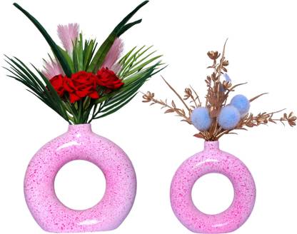 Flipkart SmartBuy Matte/Glossy Finish Round Shaped Flower Pot for Modern Gardens" Decorative Showpiece - 15 cm