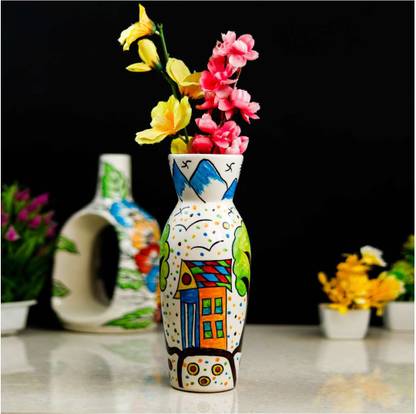 Aizalcraft Ceramic Handpaint Flower Vase for Living Room, Bedroom, Dining Table Ceramic Vase