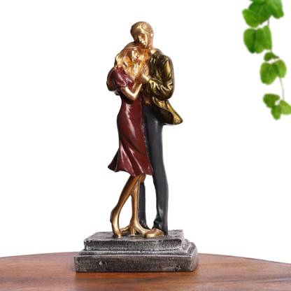 INTERNATIONAL GIFT Resin Romantic Couple Hug Statue | For Boyfriend & Girlfriend Gift, Table, Home Decorative Showpiece  -  25.4 cm