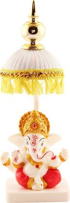 jagriti enterprise Marble Ganesha God Idol Stand Divine Blessings for Car Dashboard,Small Mandir Decorative Showpiece  -  6.985 cm