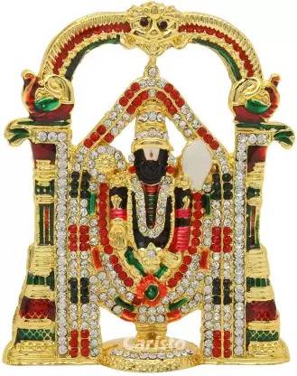 DVA Tirupati Balaji Idol | Lord Venkateswara Idol (ID-120) Color Metal Statue Decorative Showpiece  -  8 cm