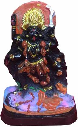 salvusappsolutions Maa Kali Marble Dust Hindu Goddess Statue Maa Kali Goddess Statue Hindu Idol Decorative Showpiece  -  12 cm