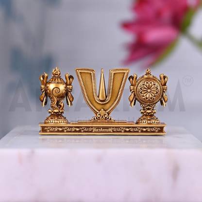 ARTARIUM Vaishnav Tilak | Sankh Chakra Tilak Of Lord Vishnu For Home & Office Decorative Showpiece  -  4.89 cm