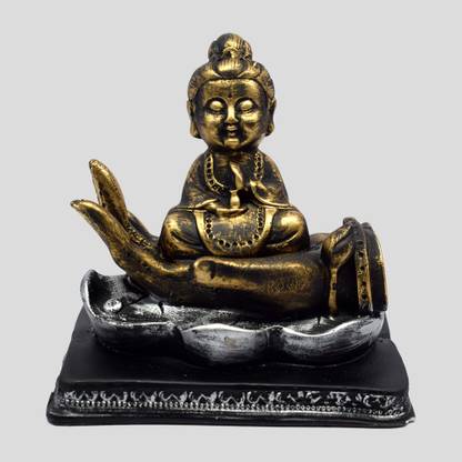 SPLICE Polyresin Buddha Monk Statues,Decoration for car Dashboard Decorative Showpiece  -  6.4 cm