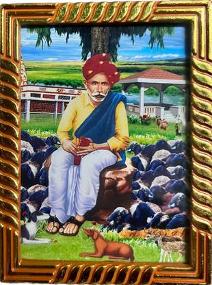 Nath Craft Sadguru Saint Shri Balumama Photo Frame Small For Home And Office Decorative Showpiece  -  6 cm