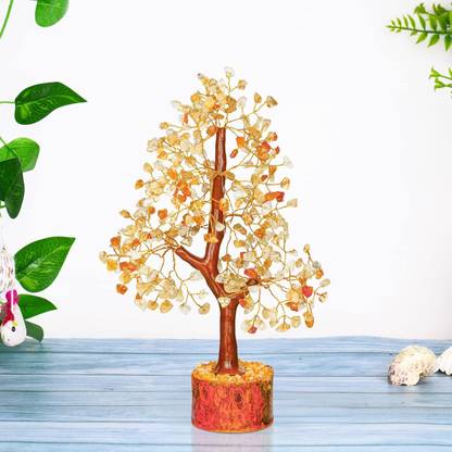 VIBESLE Crystal Tree - Citrine - Feng Shui Money Tree - Gemstone Tree Decorative Showpiece  -  25 cm