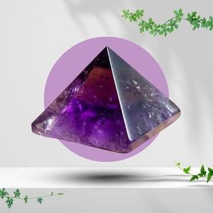 Devlink Natural Crystal Amethyst Pyramid for Reiki, Aura, Grid, Vastu Healing- 20g Decorative Showpiece  -  3 cm