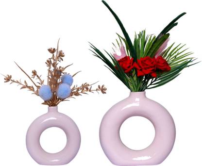 Flipkart SmartBuy Matte/Glossy Finish Round Shaped Flower Pot for Modern Gardens" Decorative Showpiece  -  15 cm