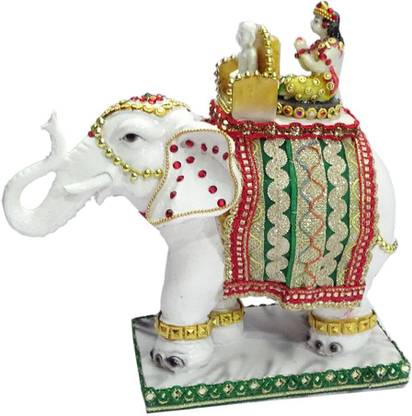 Nayra Handicrafts Handicrafted Resin Erawat Elephant Decorative Showpiece (Multicolor) Decorative Showpiece  -  23 cm