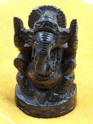 Mtr handicrafts Karungali kattai ebony black wood God Ganesh statue Decorative Showpiece  -  15 cm