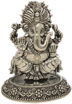 Sri Jagdamba Pearls 27 Grams Lord Ganesh Ji Silver Idol Decorative Showpiece  -  7.112 cm