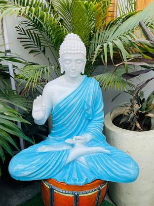 HDS Homestead Decore Solution Buddha Showpiece big size 2 feet (Blue & white) Decorative Showpiece  -  61 cm