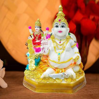 NOKTUS Kuber Sitting Statue | Hindu God Kubera Idol for Wealth | Kuber Ji Murti Decorative Showpiece  -  10 cm