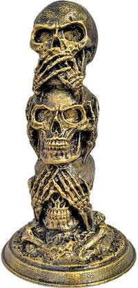 Uneeke Shape Three wise skulls Decorative Showpiece  -  26 cm