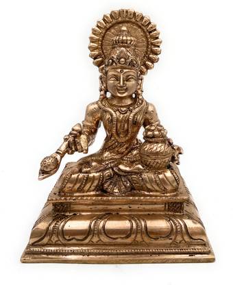 South Brass Bronze Panchaloha Goddess Annapurna Devi Idol Annapurneshwari Annpurna Decorative Showpiece  -  17 cm