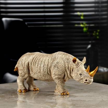 Vivaan Exim Rhinoceros Home Decor Statue Decorative Showpiece  -  14 cm