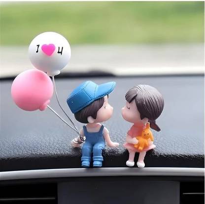 SHIGOSHREE CUTE COUPLE CAR DASHBOARD DECOR PAIR Decorative Showpiece  -  4 cm