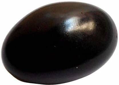 Berua Natural Black Stone Saligram From Nepal Mahakali Nadi Decorative Showpiece  -  6 cm