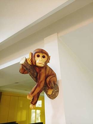 D SHOPPING MART Monkey Climbing Rope Showpiece Decorative Showpiece  -  7 cm