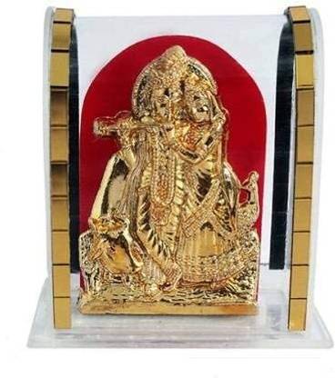 AGC Radha Krishna God Ji Idol Car Dashboard Cabinet Handicraft Statue Acrylic Cover Decorative Showpiece  -  5 cm