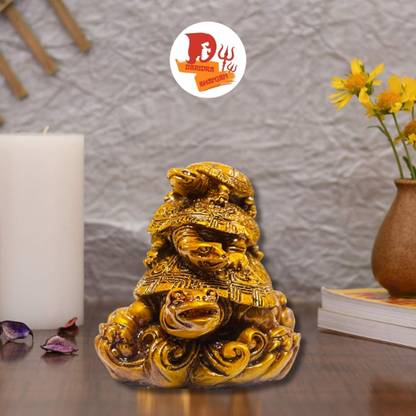 sanskaari Turtle, resin tortoise,turtle family,triple turtle,three turtle,tripple tortoise Decorative Showpiece  -  12 cm