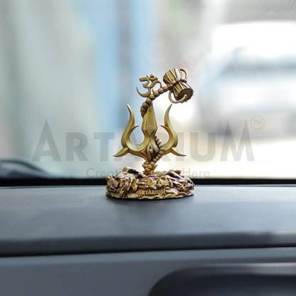 ARTARIUM Trishul with Damru Decorative Showpiece for Car Dashboard Decorative Showpiece  -  9.9 cm