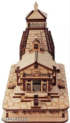SBBCO Divine Magnet Handcrafted Kedarnath Temple Miniature | Wood | For Home & Car Decorative Showpiece  -  7 cm