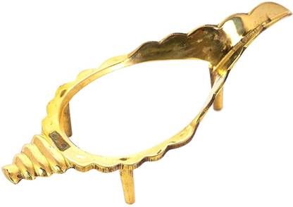 BHAKTI SHRINGAR Brass Shankh Stand for Pooja | Dakshinavarti | Vamavarti Sankh Stand Decorative Showpiece  -  2.01 cm