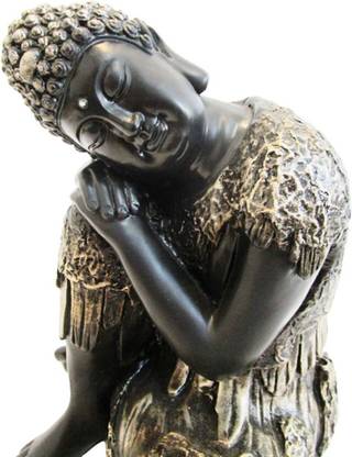 BRASS BLESSING Buddha Thai Statue Figurine - Buddhism Tibet Tibetan (654) Decorative Showpiece  -  4 cm