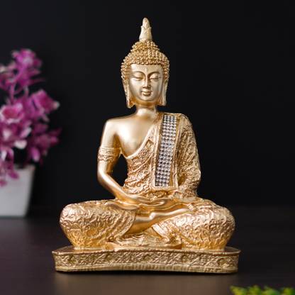 Royalbox Handmade Meditating Lord Buddha Statue For Home Decor, Office Decor, Living Room Decorative Showpiece  -  22 cm