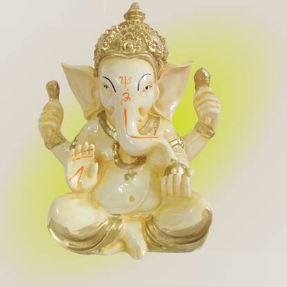 RKONECT Light Copper Color Gorgeous Look Ganesh Idol Murti For Ganesh Chaturthi Decorative Showpiece  -  19 cm