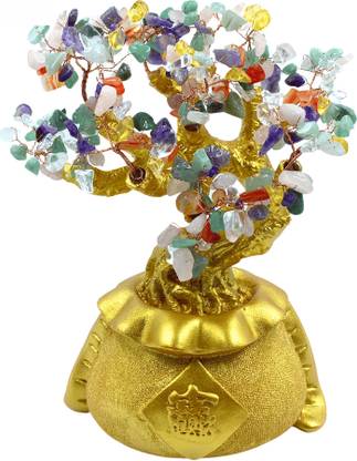 KRITILIFE Feng Shui Natural Healing Crystal Tree 9 Inch for Good Luck, Wealth, Home Décor Decorative Showpiece  -  22.5 cm