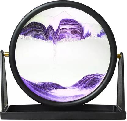 Seven Square Moving Sand Art Picture 3D Relaxing Decorative Liquid Painting Natural Sandscape Decorative Showpiece  -  25 cm