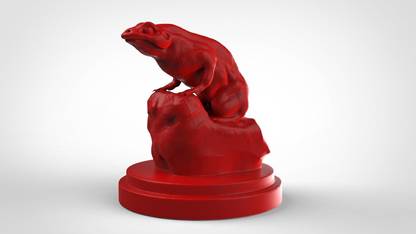 celestial crafts Miniature 3D Printed Frog Sculpture, Red Decorative Showpiece  -  16 cm