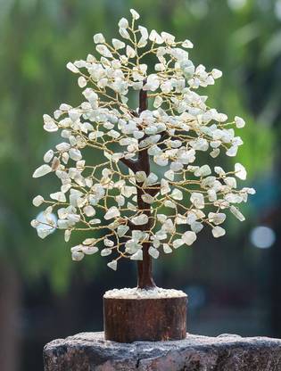 VIBESLE Green Jade Stone Tree, Chakra Tree, Crystal Tree of Life Feng Shui Gift Decorative Showpiece  -  25 cm