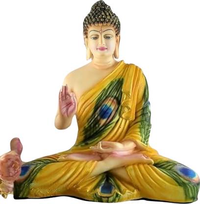 PRG Resin Buddha Statue in Vitarka Mudra: Sacred Symbol of Wisdom & Peace (Buddha 3) Decorative Showpiece - 38 cm