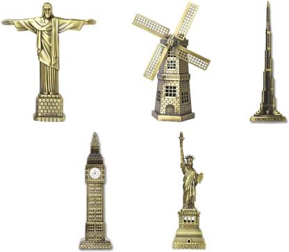 THE QUIRKY HOME World Famous Monuments Combo Model Replica, Souvenir, Table Home Office Decor Decorative Showpiece  -  18 cm