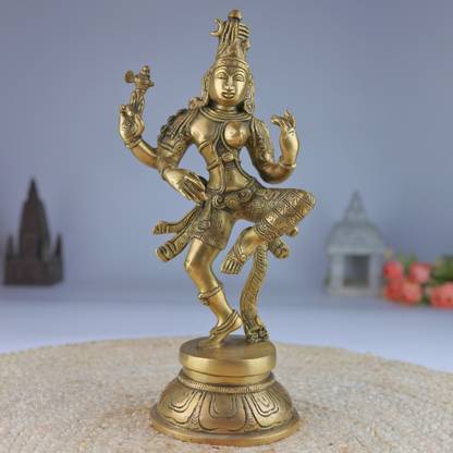 Bhunes Brass Ardhanarishvara | Ardhnarishwar Statue | Ardhnari | Shiv Parvati Double Avatar | Shiv Parvathi Idol | Lord Shiva And Parwathi Statue | Ardhanarishvara Decorative Showpiece  -  30 cm