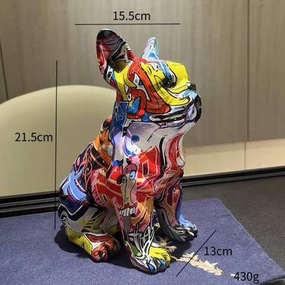 BNF Graffiti Art Dog Statue Dog Art Figurine Sculpture Home Desktop Office Decor Decorative Showpiece  -  5 cm