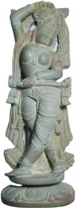 Zoltamulata Pink Soap Stone Devdasi Apsara Statue Length 6.5 Inch Decorative Showpiece  -  5 cm