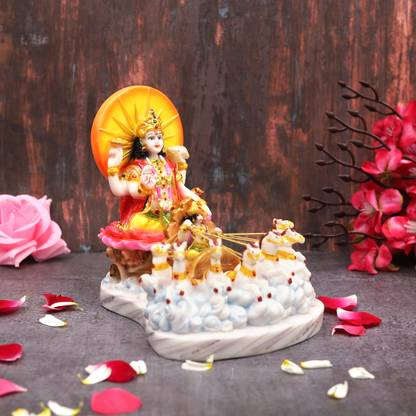 Rama Collections Lord Surya on His Seven Horses Chariot Idol Decorative Showpiece  -  15.24 cm